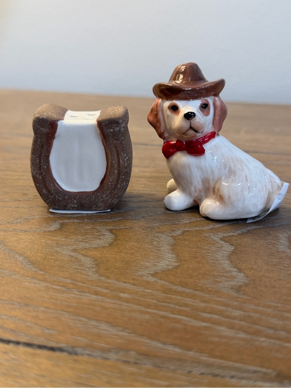 Cracker Barrel Western Dog Miniature Salt and Pepper Shakers